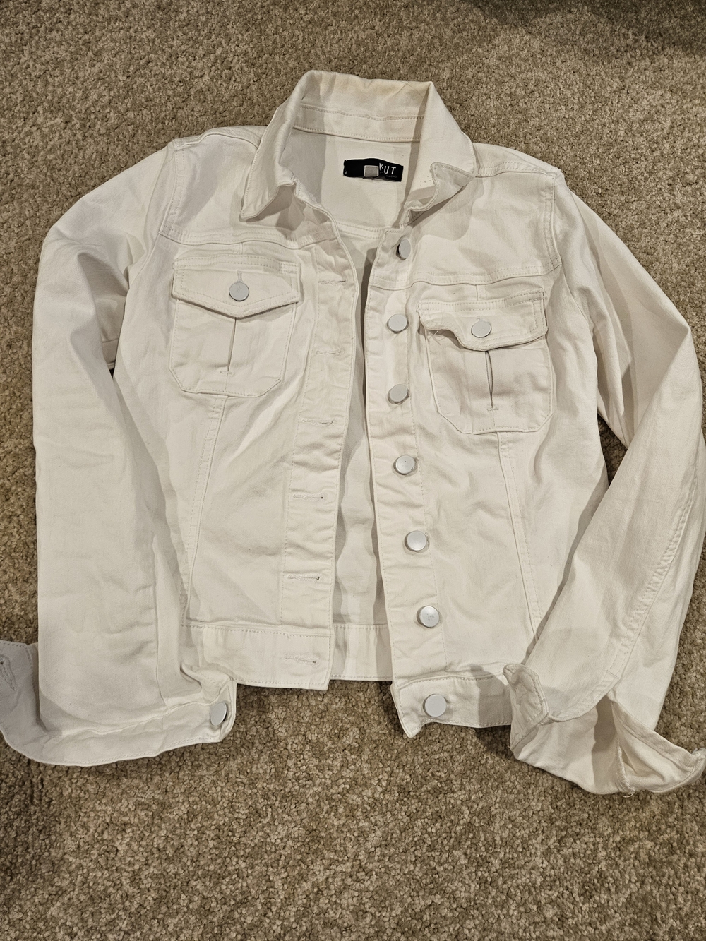 Kut from the Kloth White Denim Amelia Jean Jacket